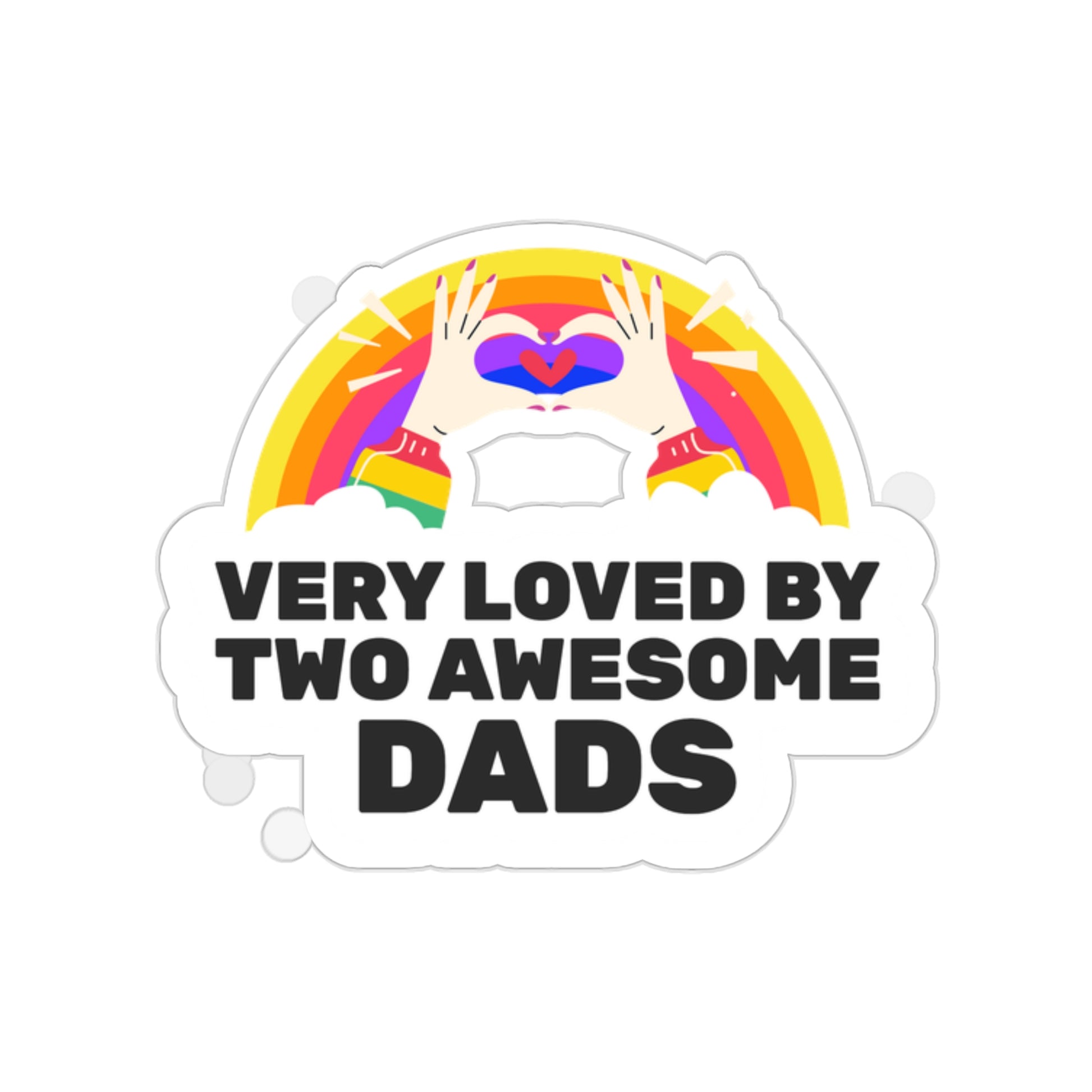 Adoption Stuff Store sticker - Very loved by two awesome dads - gay parents, lgbtq+, rainbow, love is love