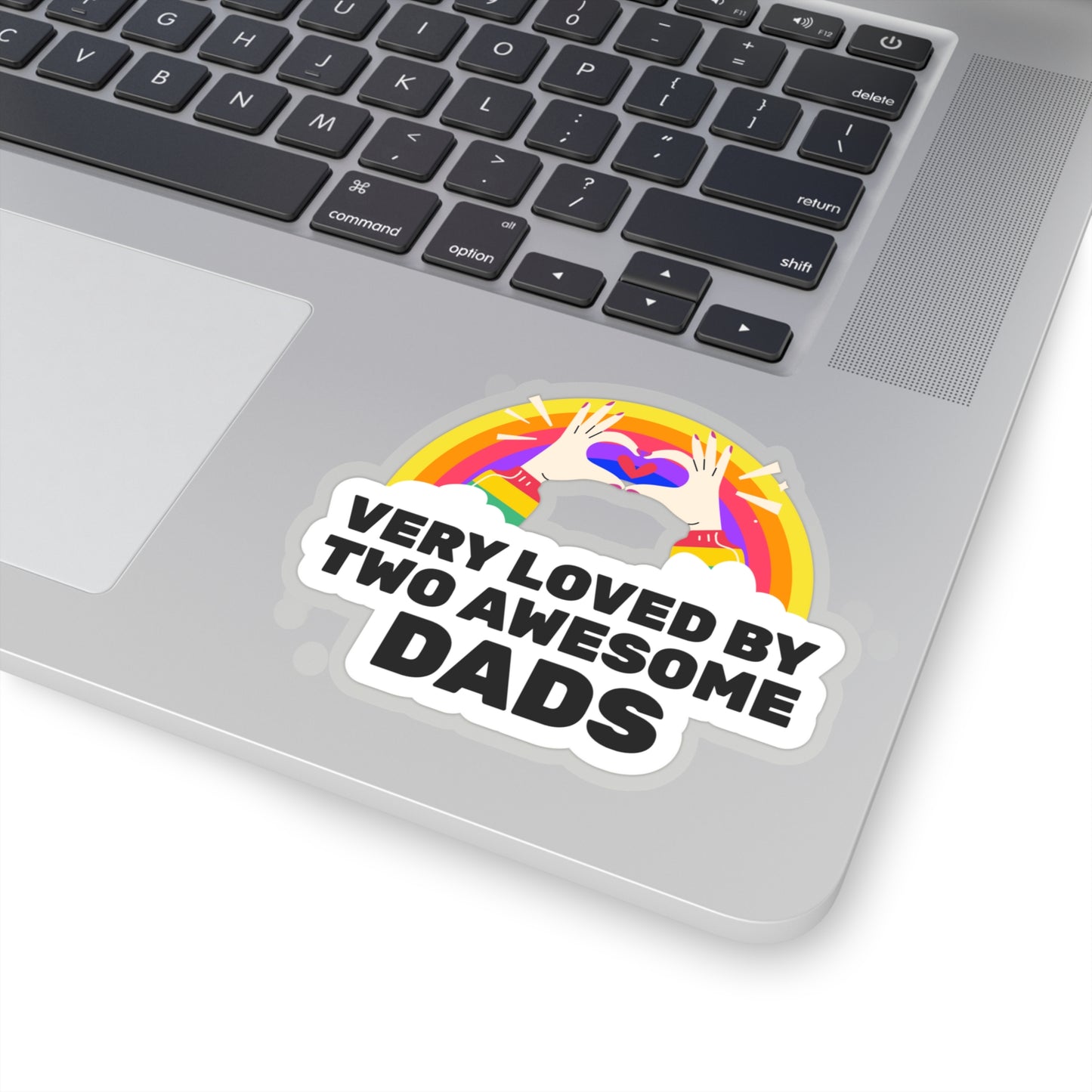 Very Loved by Two Awesome Dads - colorful rainbow Kiss-Cut Stickers