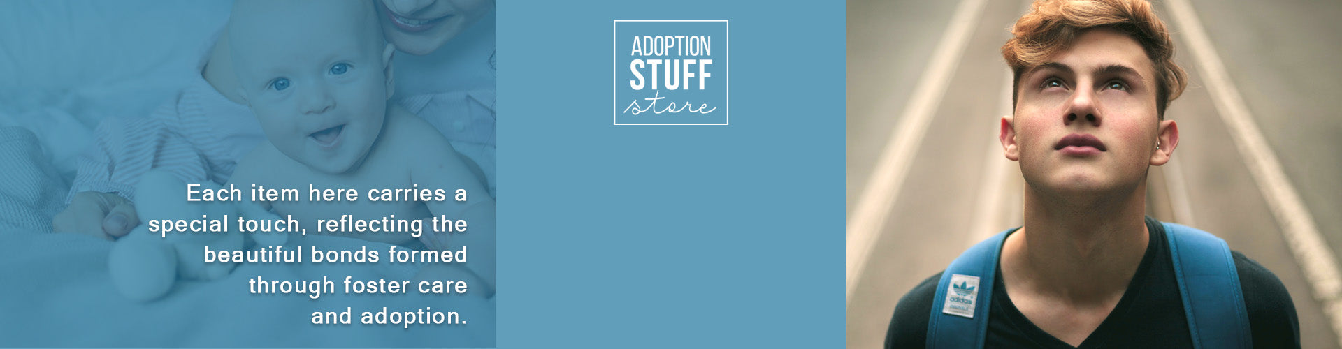 Adoption Stuff Store - adoption and foster care themed stuff - landing page banner