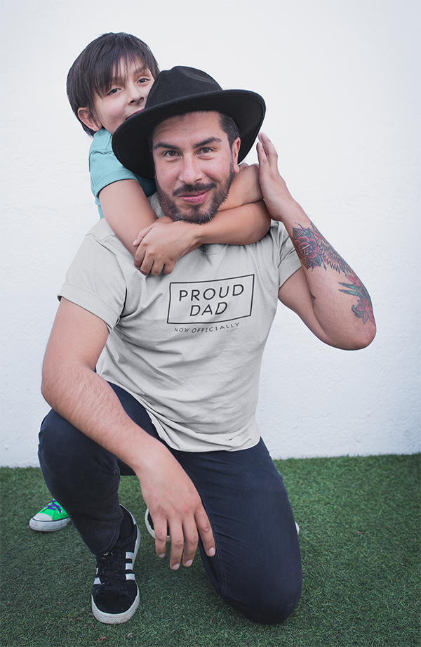 Proud Dad - Now Officially - Funny and Inclusive tshirt for dad, foster dad, stepdad or bonus dad - Adoption Stuff Store - adoption and foster care themed gifts and items