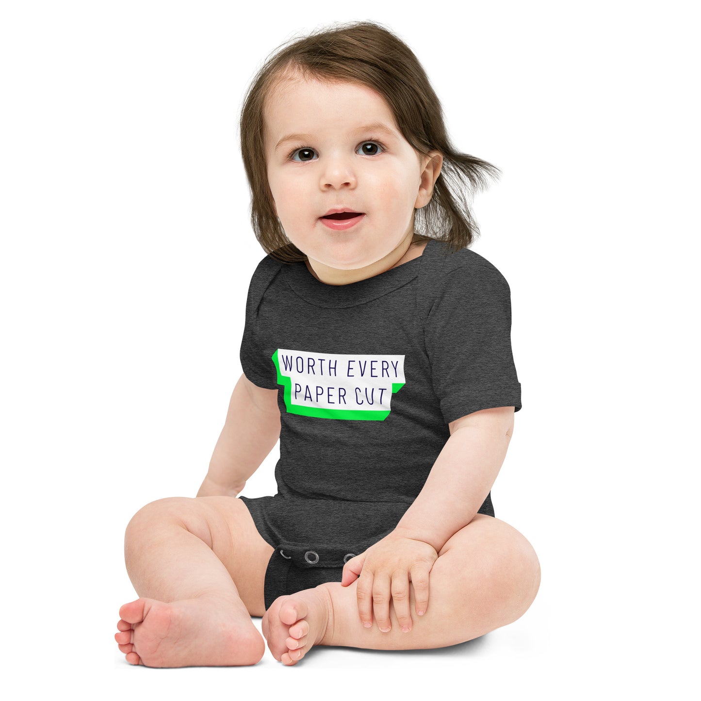 Worth Every Paper Cut - funny adoption themed baby one piece - Adoption Stuff Store