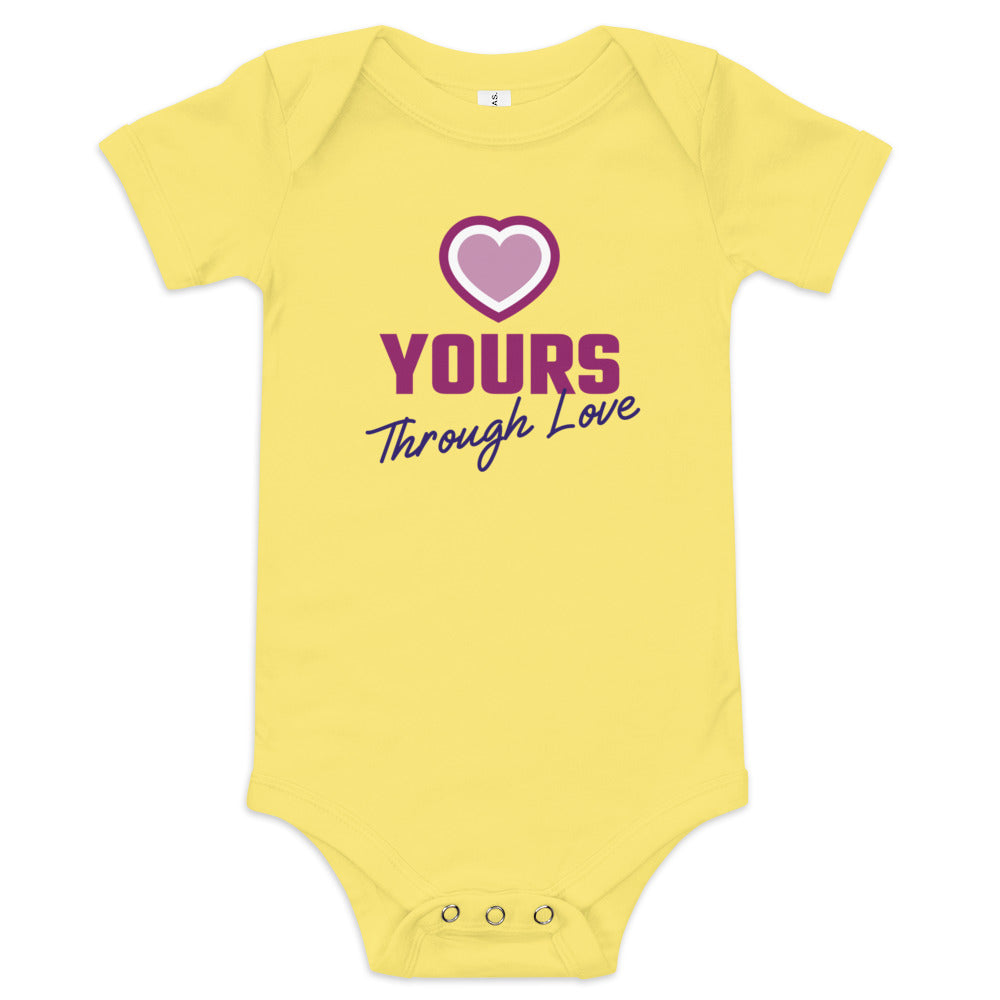 Yours Through Love - baby onesie - Adoption Stuff Store 