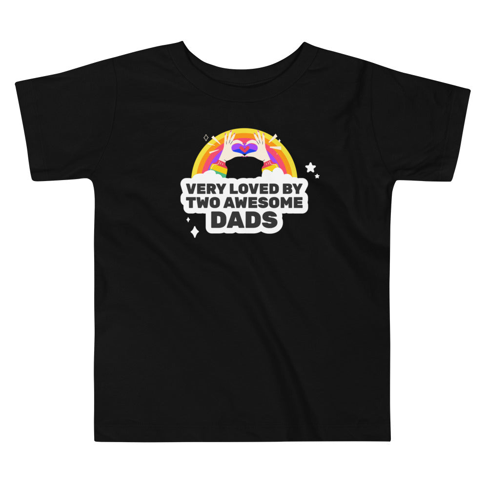 Very Loved by two Awesome Dads - inclusive rainbow LBGTQ+ shirt for gay dads - Adoption Stuff Store