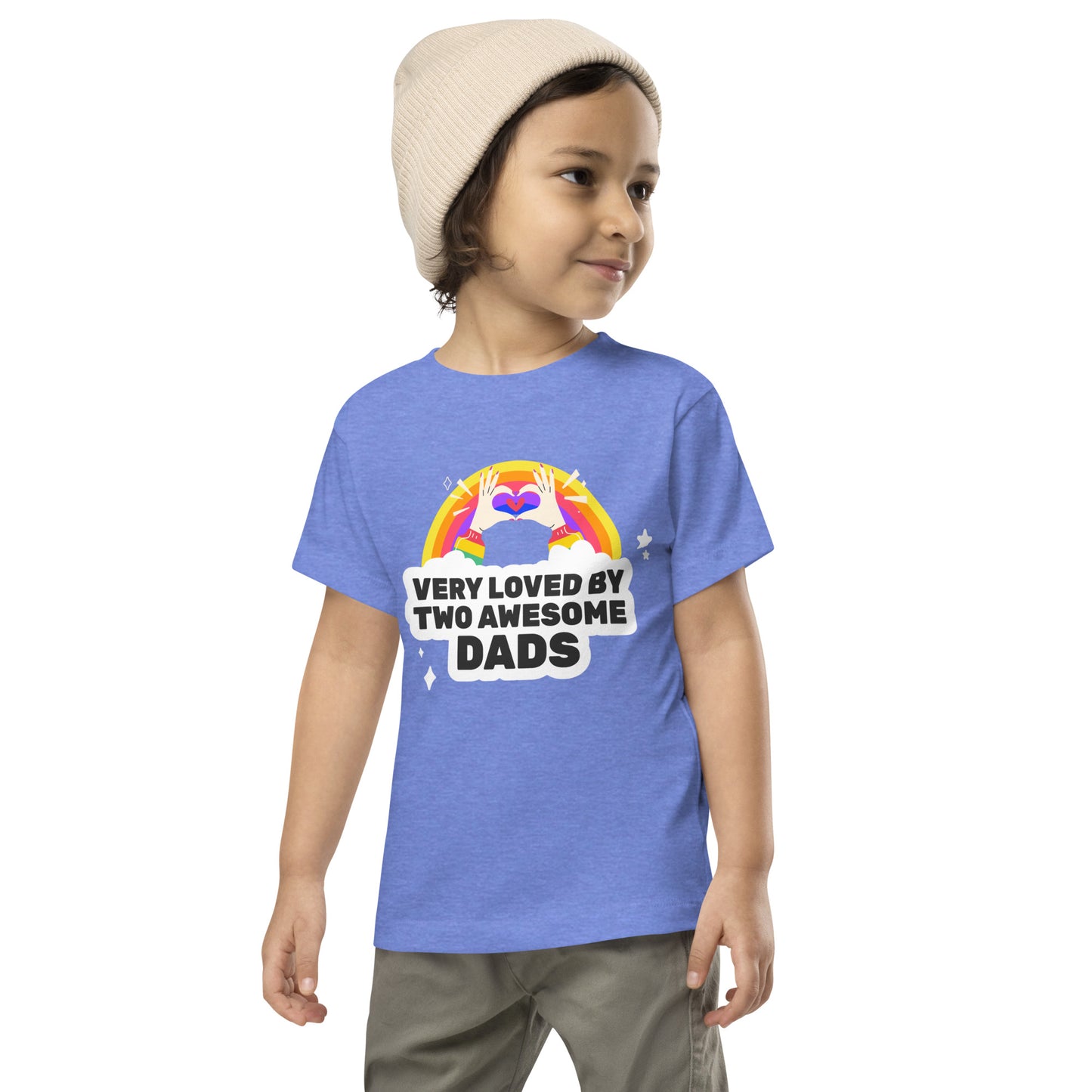 Very Loved by two Awesome Dads - inclusive rainbow LBGTQ+ shirt for gay dads - Adoption Stuff Store