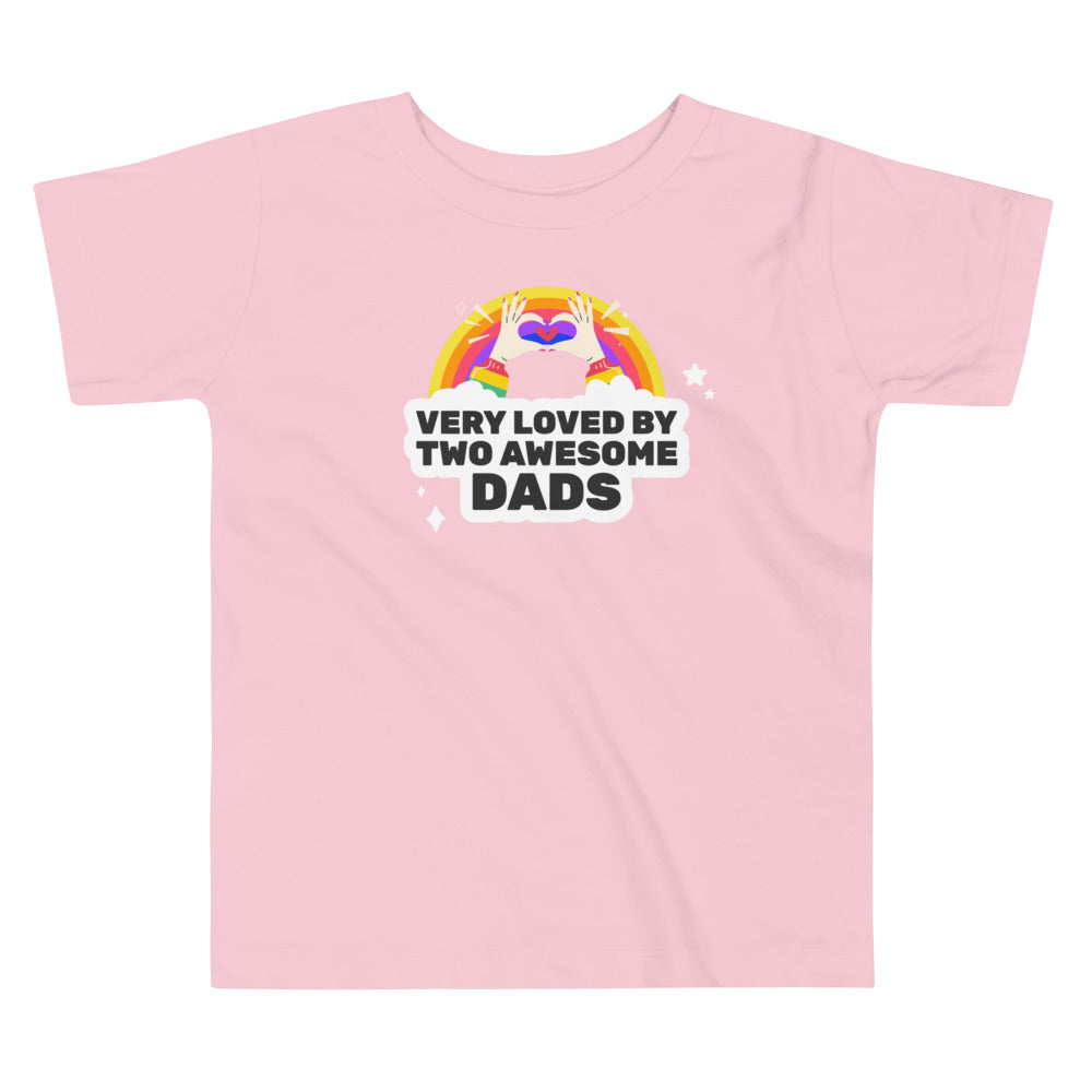 Very Loved by two Awesome Dads - inclusive rainbow LBGTQ+ shirt for gay dads - Adoption Stuff Store