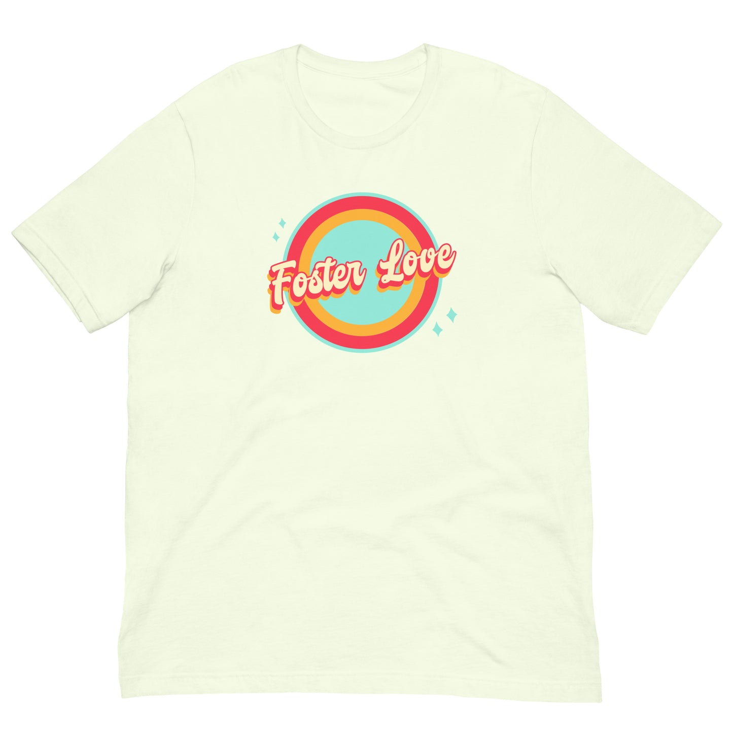 LOVE - Foster Love - Creative retro design t-shirt to show foster care support and love- Adoption Stuff Store - adoption and foster care themed gifts and items