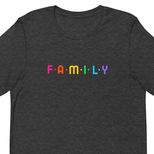 Adoption Stuff Store - FAMILY shirt - rainbow - inclusive, Pride, LGBTQ, gay adoption and foster care items