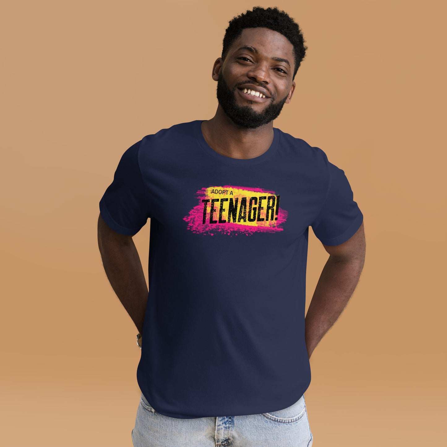 ADOPT A TEENAGER! - colorful graphic on a Unisex t-shirt