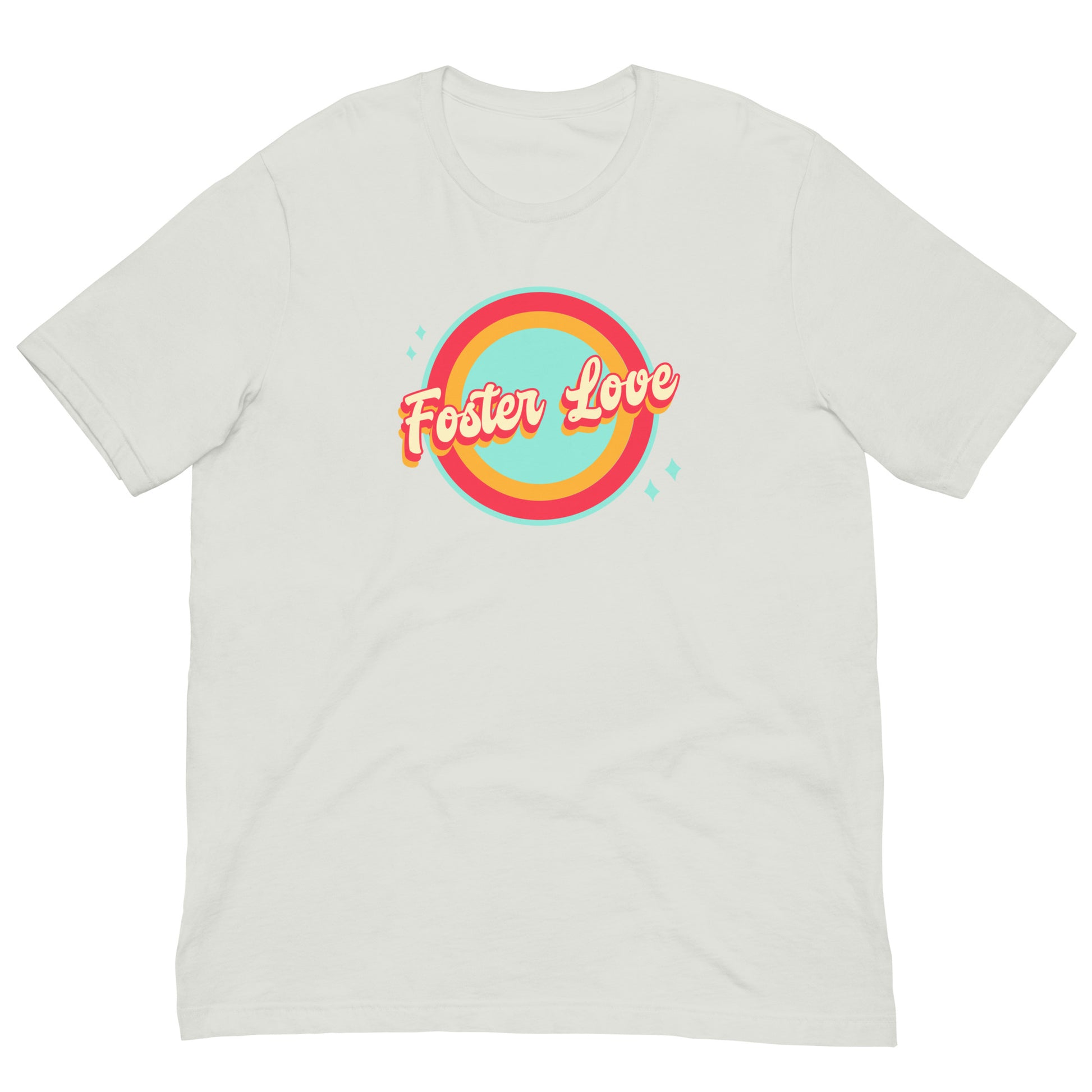 LOVE - Foster Love - Creative retro design t-shirt to show foster care support and love- Adoption Stuff Store - adoption and foster care themed gifts and items