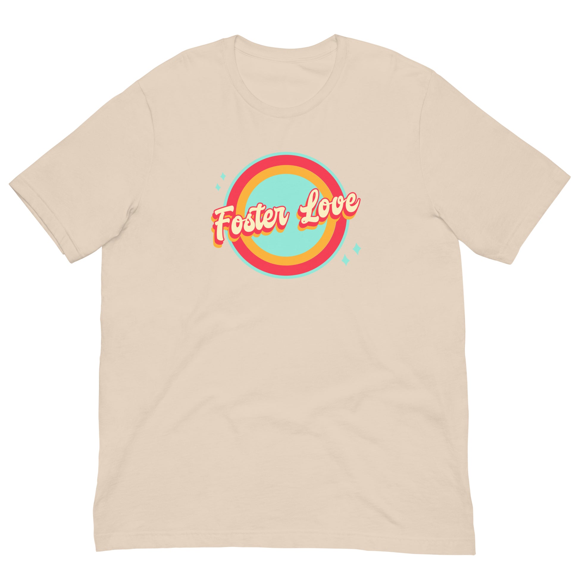 LOVE - Foster Love - Creative retro design t-shirt to show foster care support and love- Adoption Stuff Store - adoption and foster care themed gifts and items