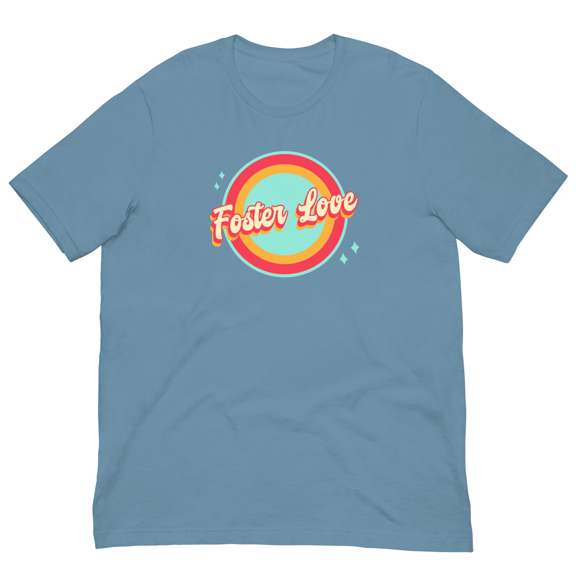 LOVE - Foster Love - Creative retro design t-shirt to show foster care support and love- Adoption Stuff Store - adoption and foster care themed gifts and items