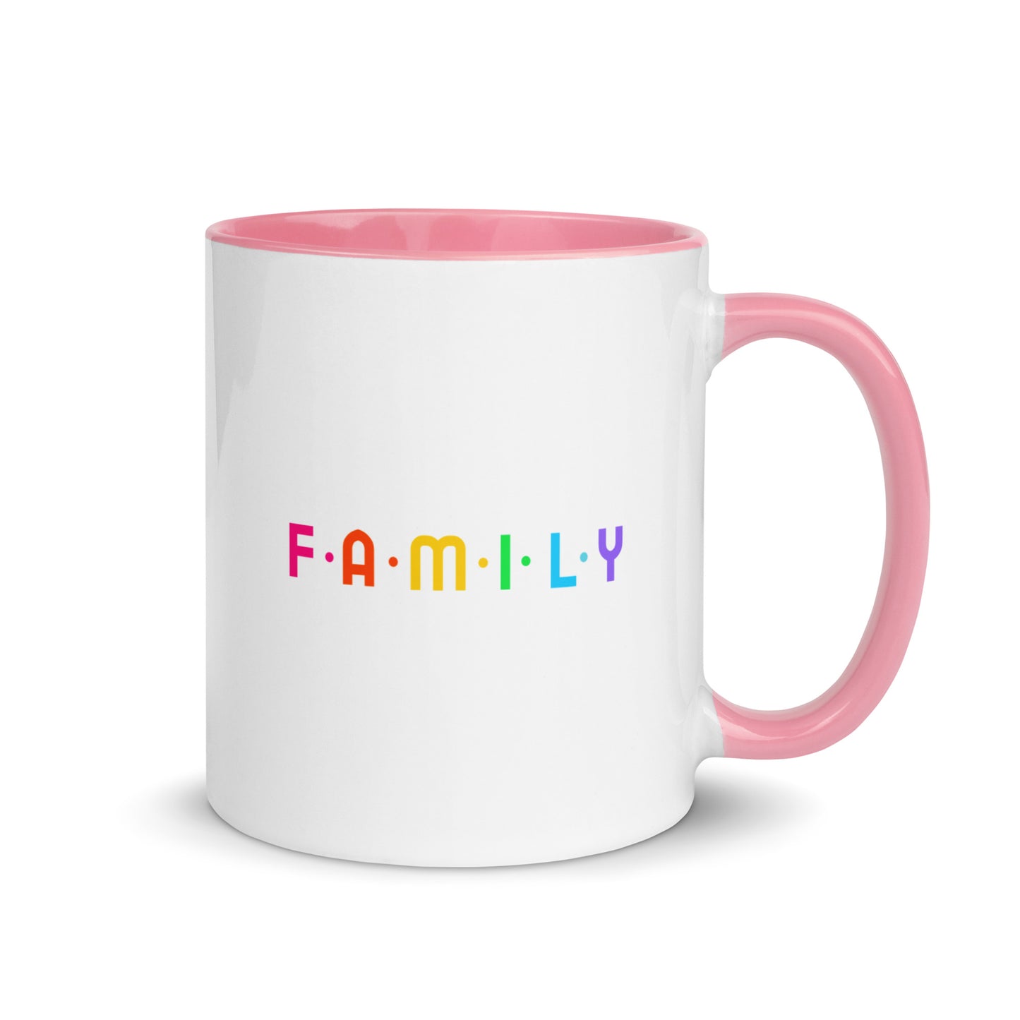 FAMILY - rainbow graphic on mug with Color Inside