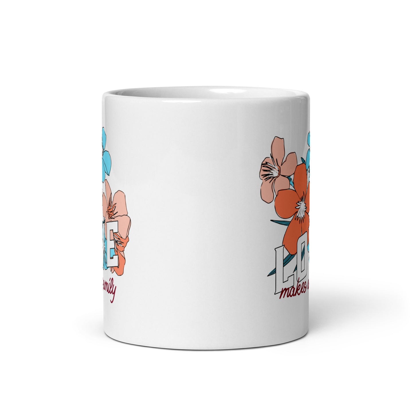 Adoption Stuff Store mug - Love makes a family - adoption and foster care themed coffee mug for gift