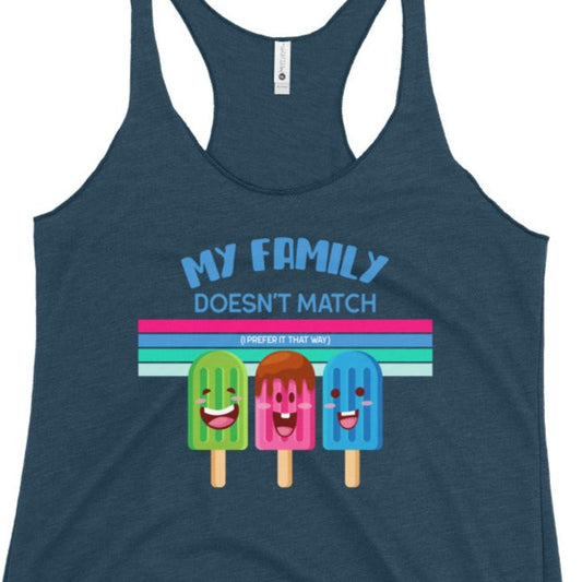 My Family Doesn't Match - I prefer it that way - Funny and Inclusive tank for adults or kids - Adoption Stuff Store - adoption and foster care themed gifts and items