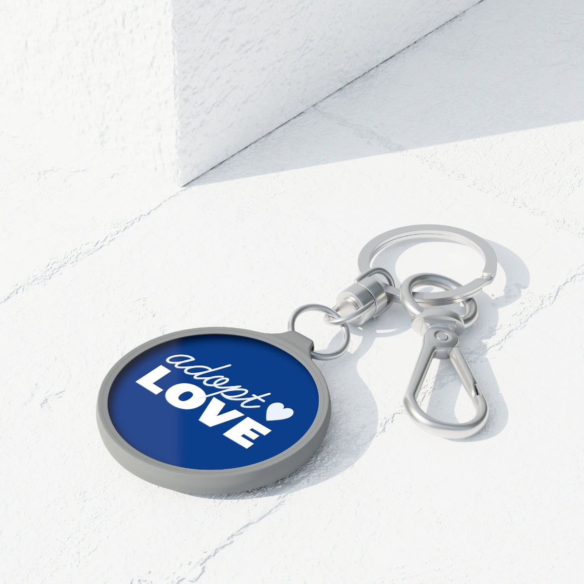 Adopt Love - on blue Keyring Tag - Adoption Stuff Store, , key chain