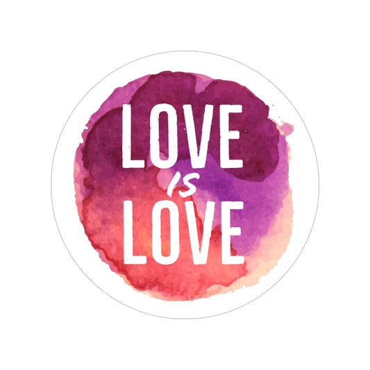 Sticker - LOVE IS LOVE - Transparent Outdoor Sticker - Adoption Stuff Store, 5" × 5" / Round / Transparent, Paper products