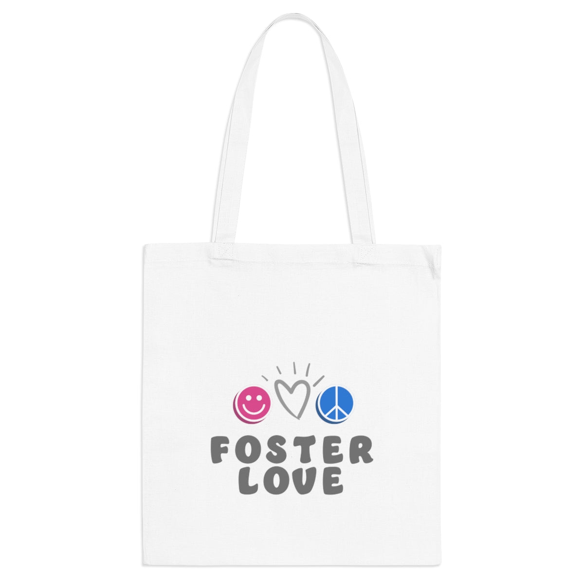 FOSTER LOVE - retro vibe canvas tote bag - Adoption Stuff Store, Snowwhite / One size, Bags