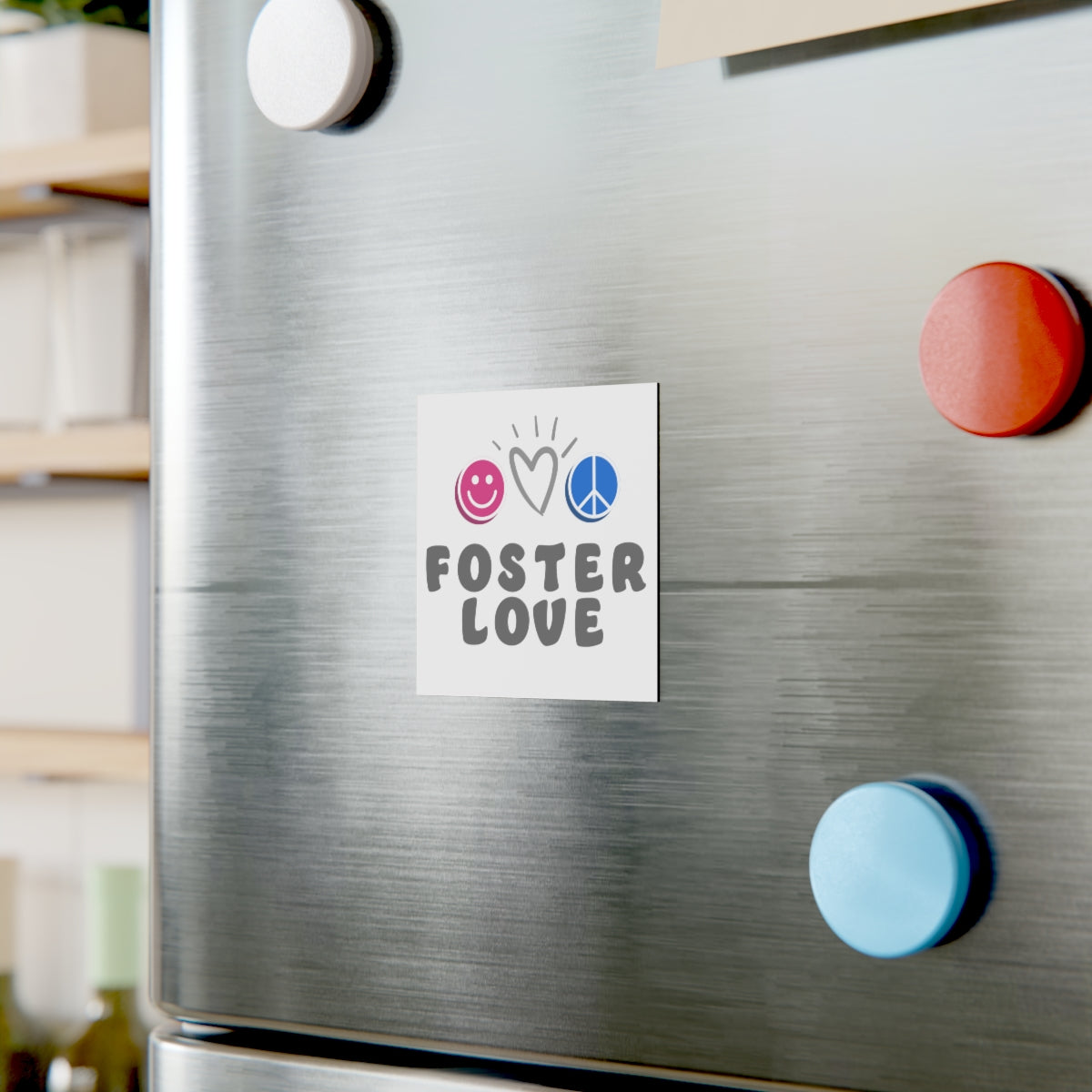 Magnet - FOSTER LOVE - retro vibe design on white - Adoption Stuff Store, , magnet