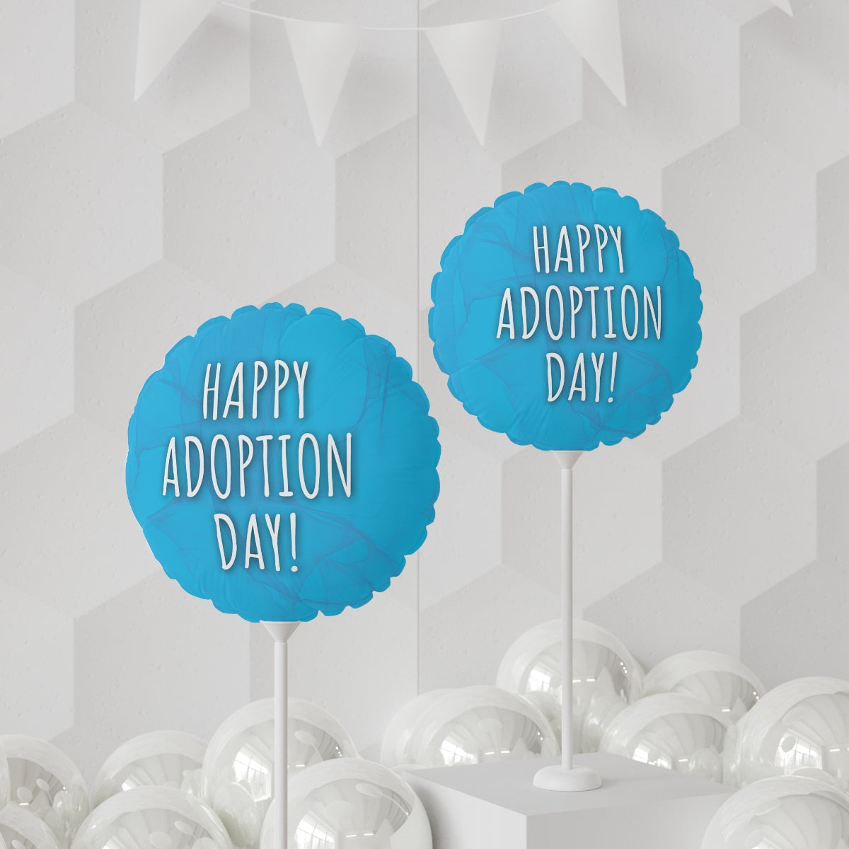 HAPPY ADOPTION DAY - blue Balloon (Round), 11" - Adoption Stuff Store