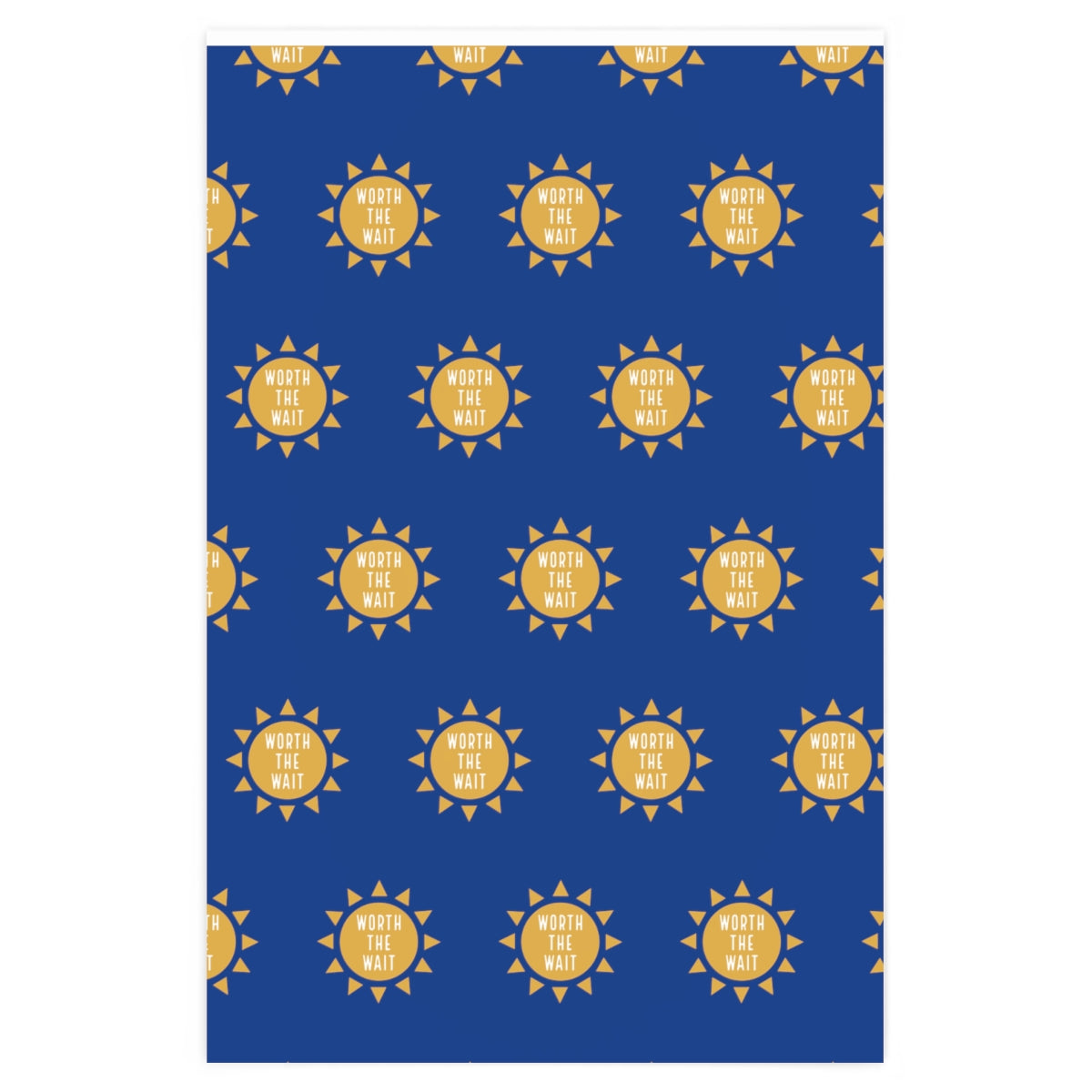 WORTH THE WAIT - cute blue wrapping paper - Adoption Stuff Store, 24" × 36", party