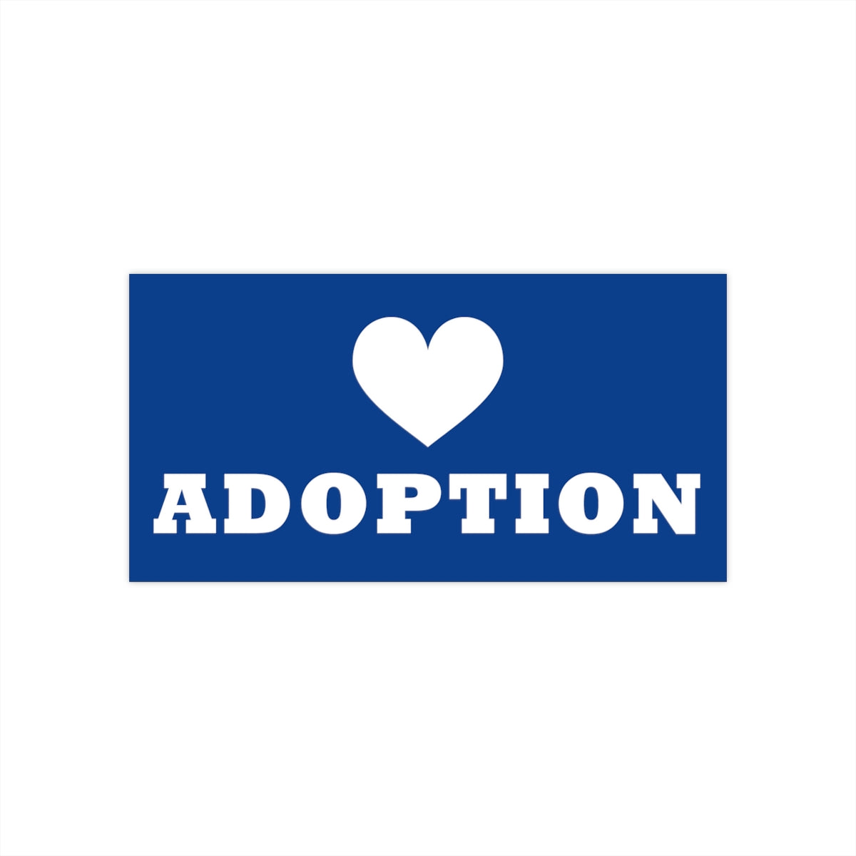 Bumper Sticker - (Heart) Adoption - Adoption Stuff Store, 7.5" × 3.75" / Rectangle / White, Sticker