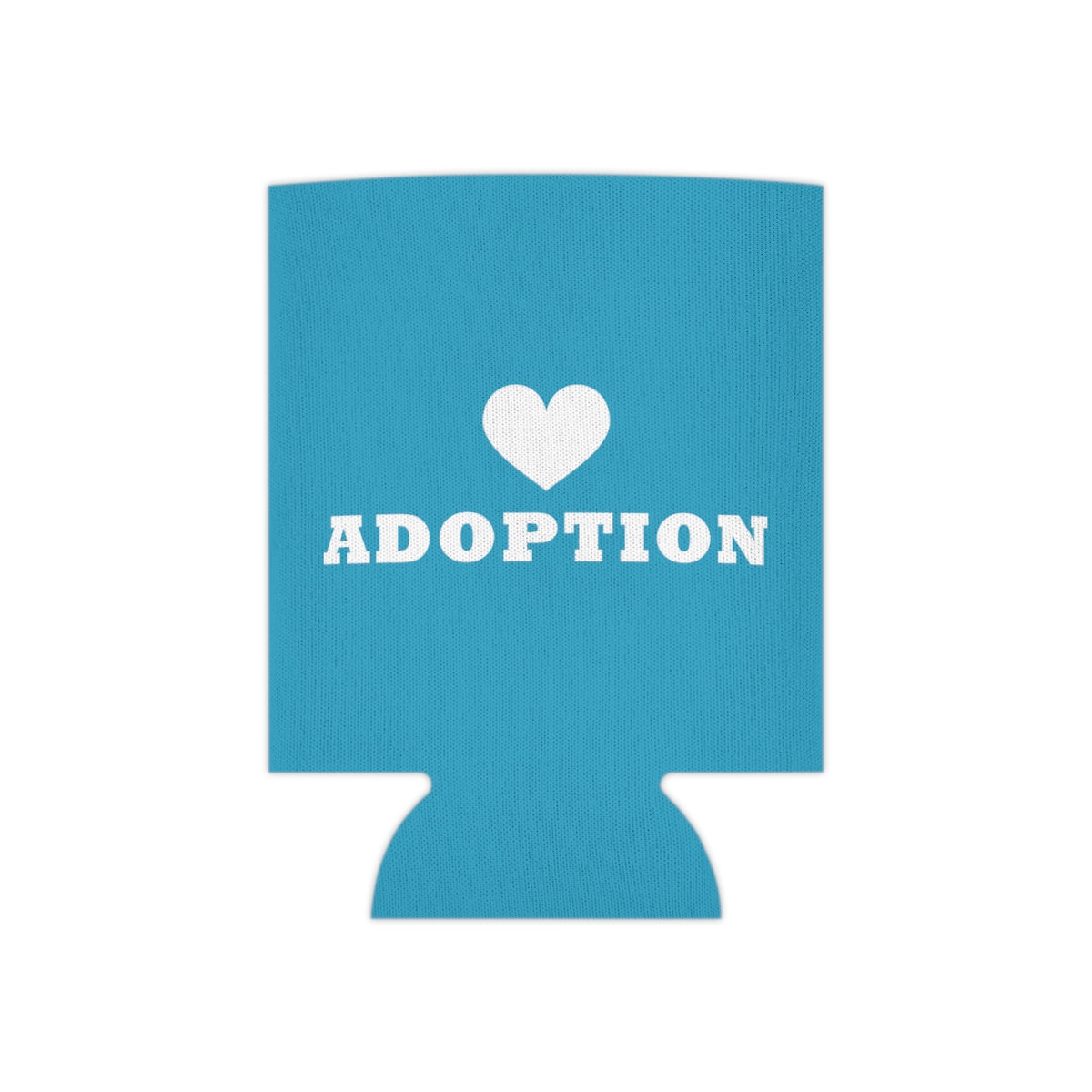 Heart Adoption - simple design on an turquoise Can Cooler - Adoption Stuff Store