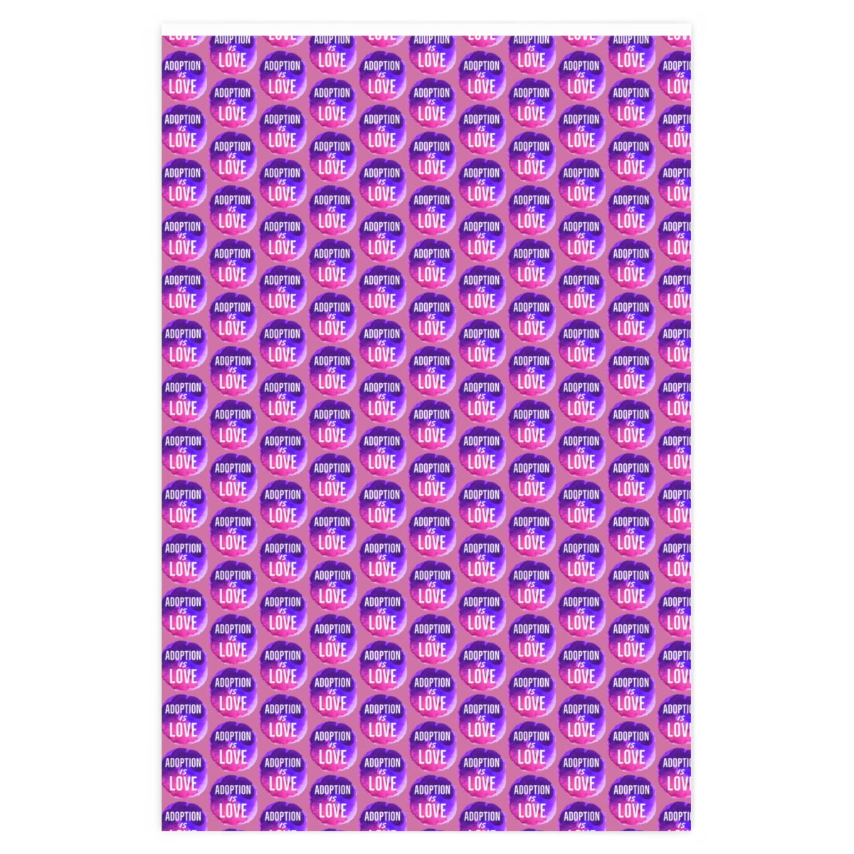 Adoption is Love - cute pink wrapping paper - Adoption Stuff Store