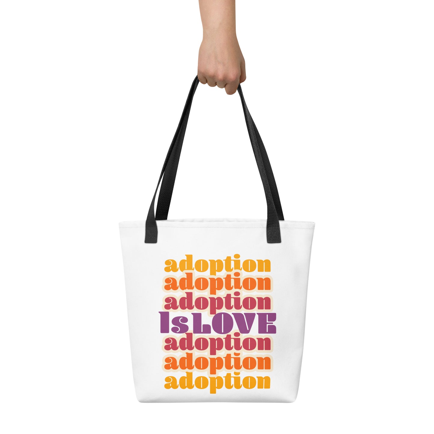 Adoption Is Love - retro design on an amazing Tote bag