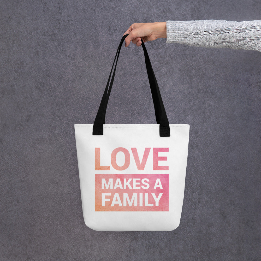 LOVE MAKES A FAMILY - Tote bag - Adoption Stuff Store