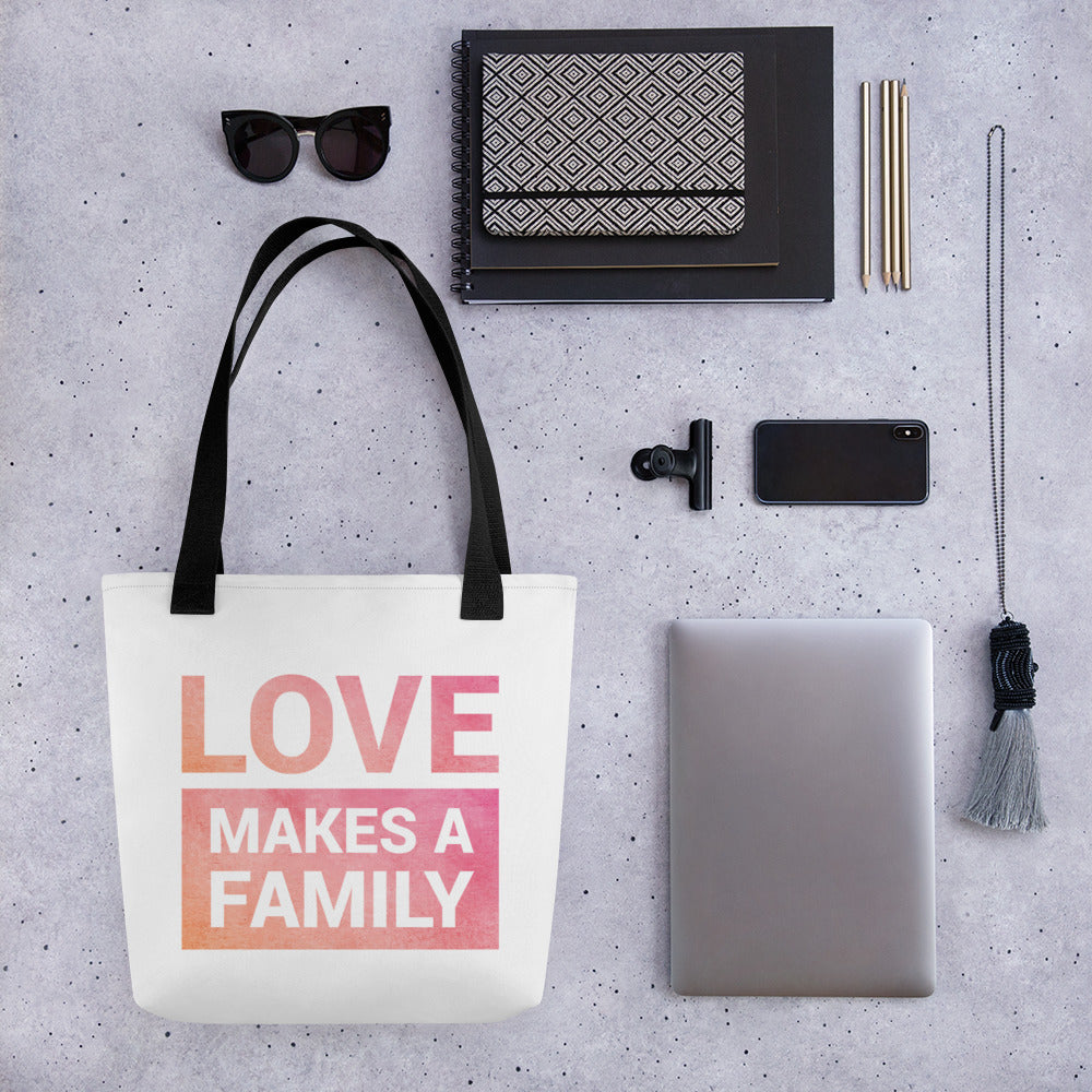 LOVE MAKES A FAMILY - Tote bag - Adoption Stuff Store