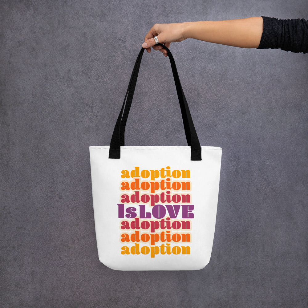 Adoption Is Love - retro design on an amazing Tote bag