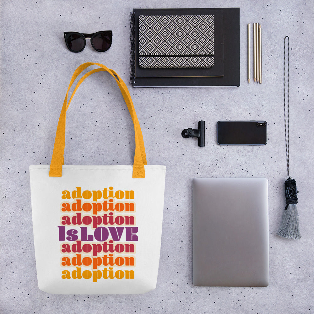 Adoption Is Love - retro design on an amazing Tote bag