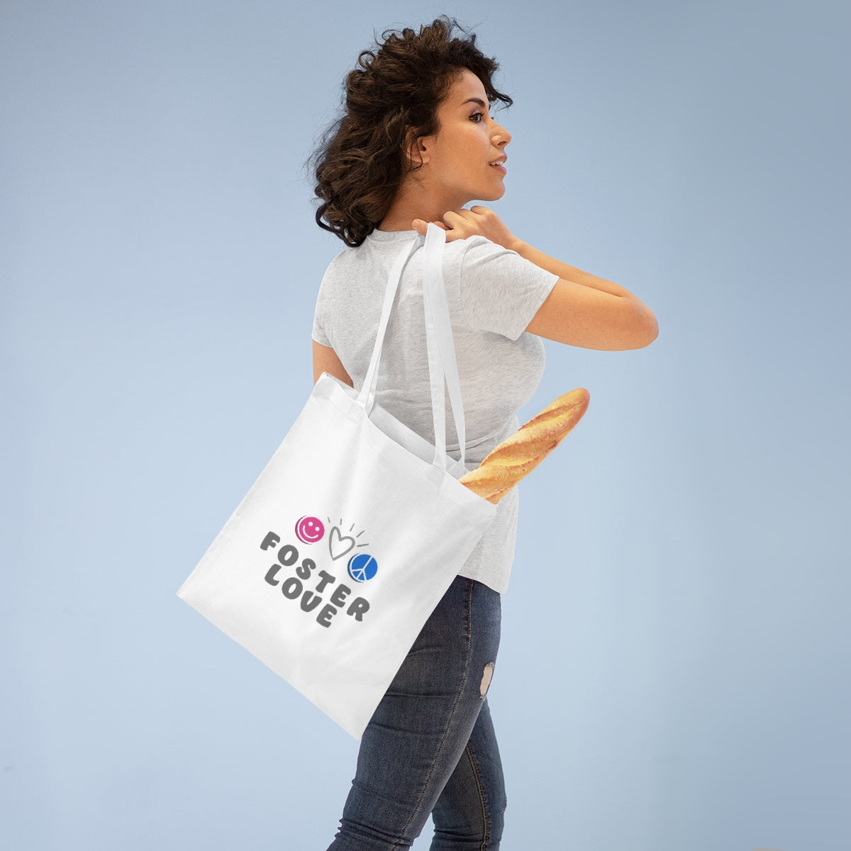 FOSTER LOVE - retro vibe canvas tote bag - Adoption Stuff Store, , Bags