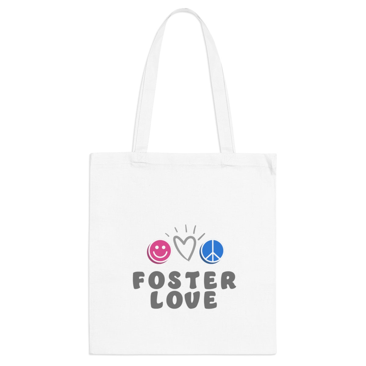 FOSTER LOVE - retro vibe canvas tote bag - Adoption Stuff Store, , Bags