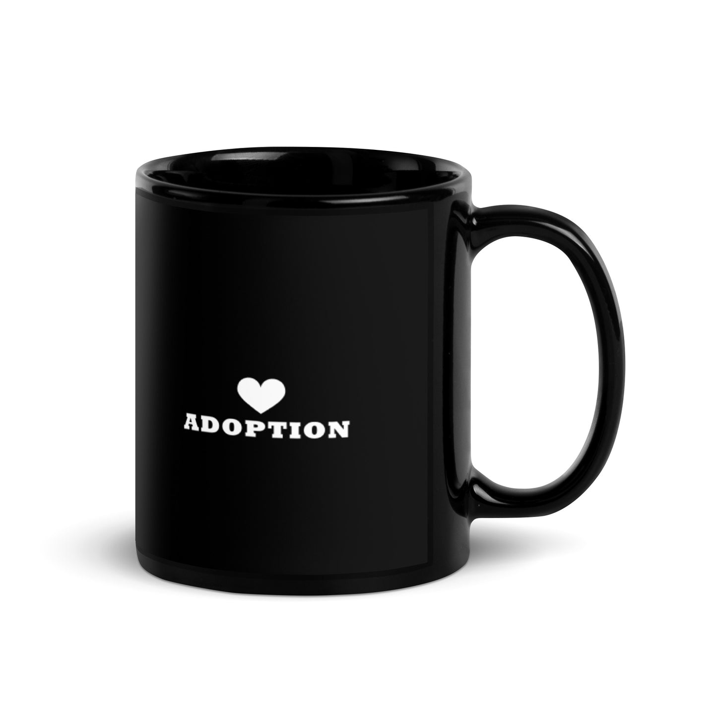 Heart Adoption - Black Glossy Mug - Adoption Stuff Store