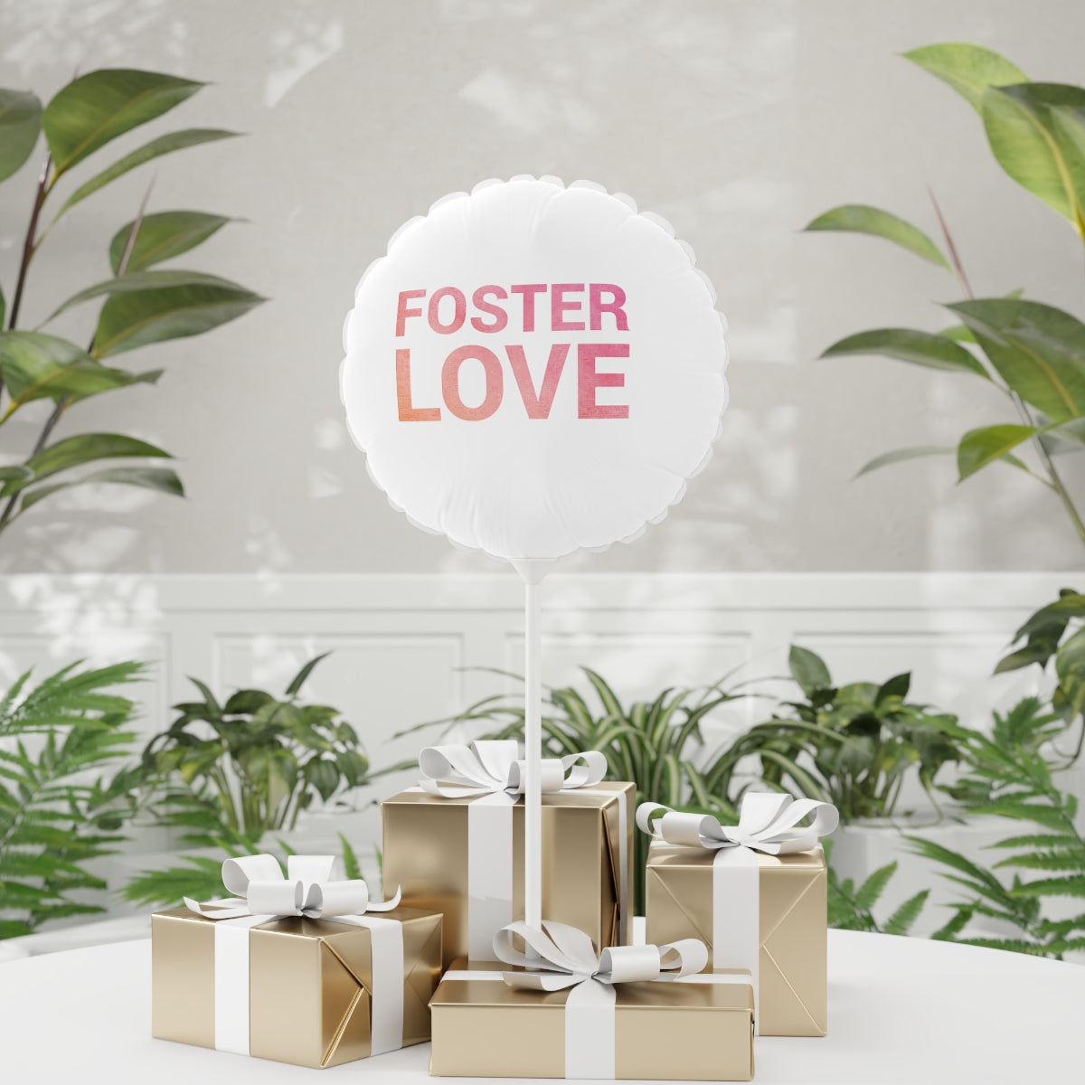 FOSTER LOVE - white Balloon (Round), 11" - Adoption Stuff Store, , party