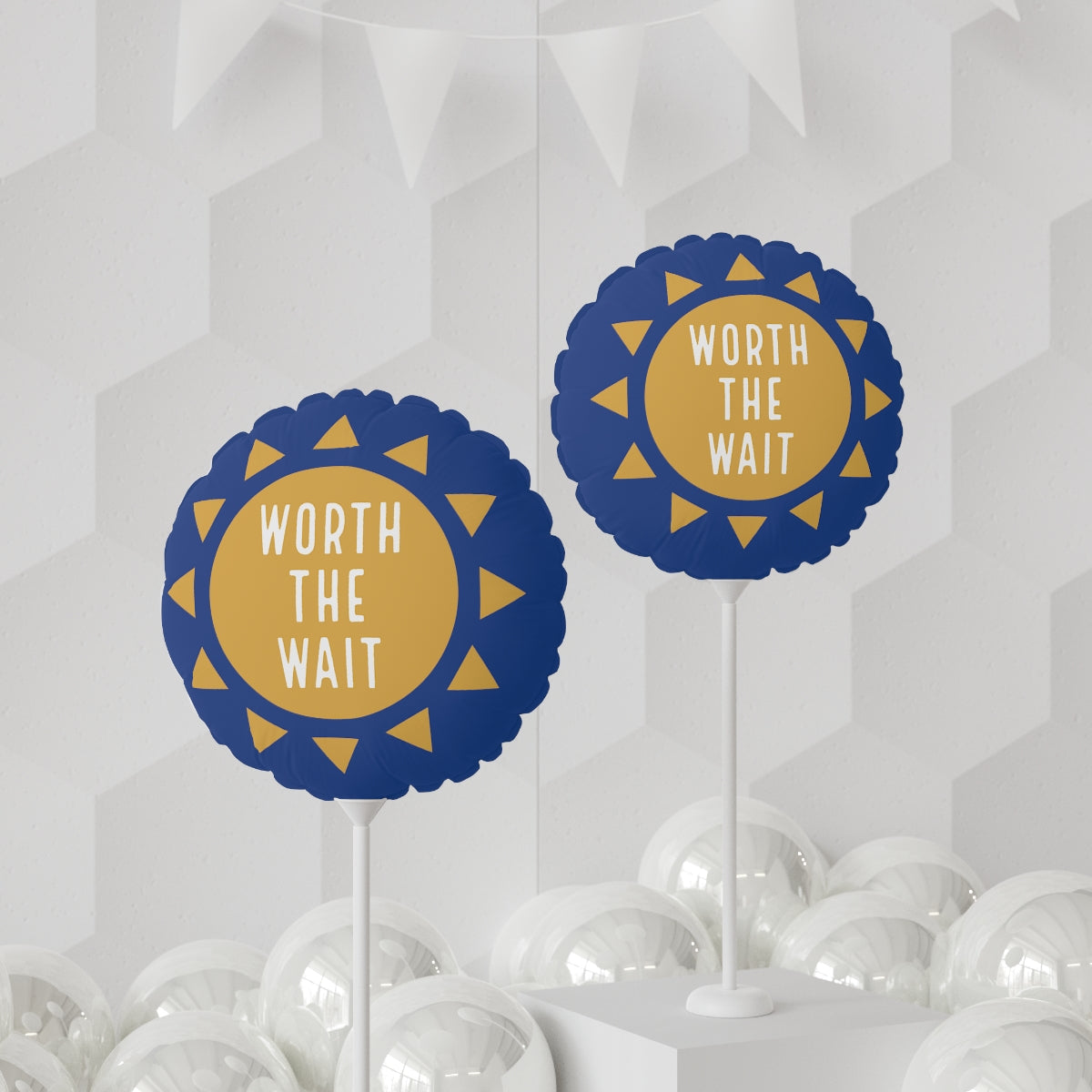 WORTH THE WAIT - blue Balloon (Round), 11" - Adoption Stuff Store, , Home Decor