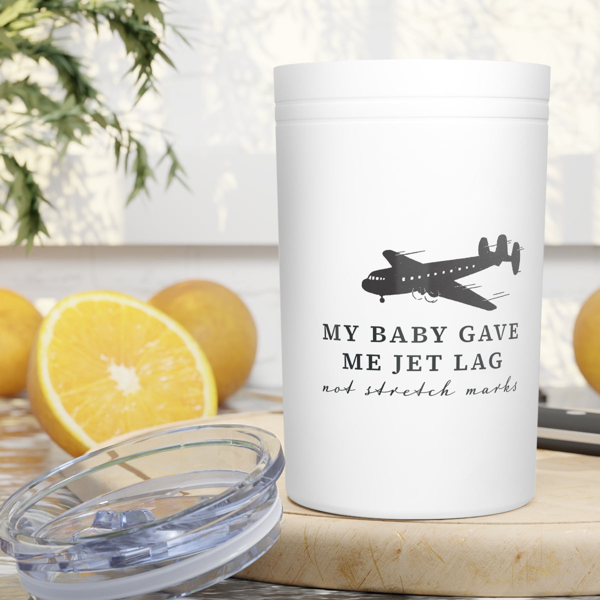 My Baby Gave Me Jet Lag - Funny Vacuum Insulated Tumbler, 11oz - Adoption Stuff Store