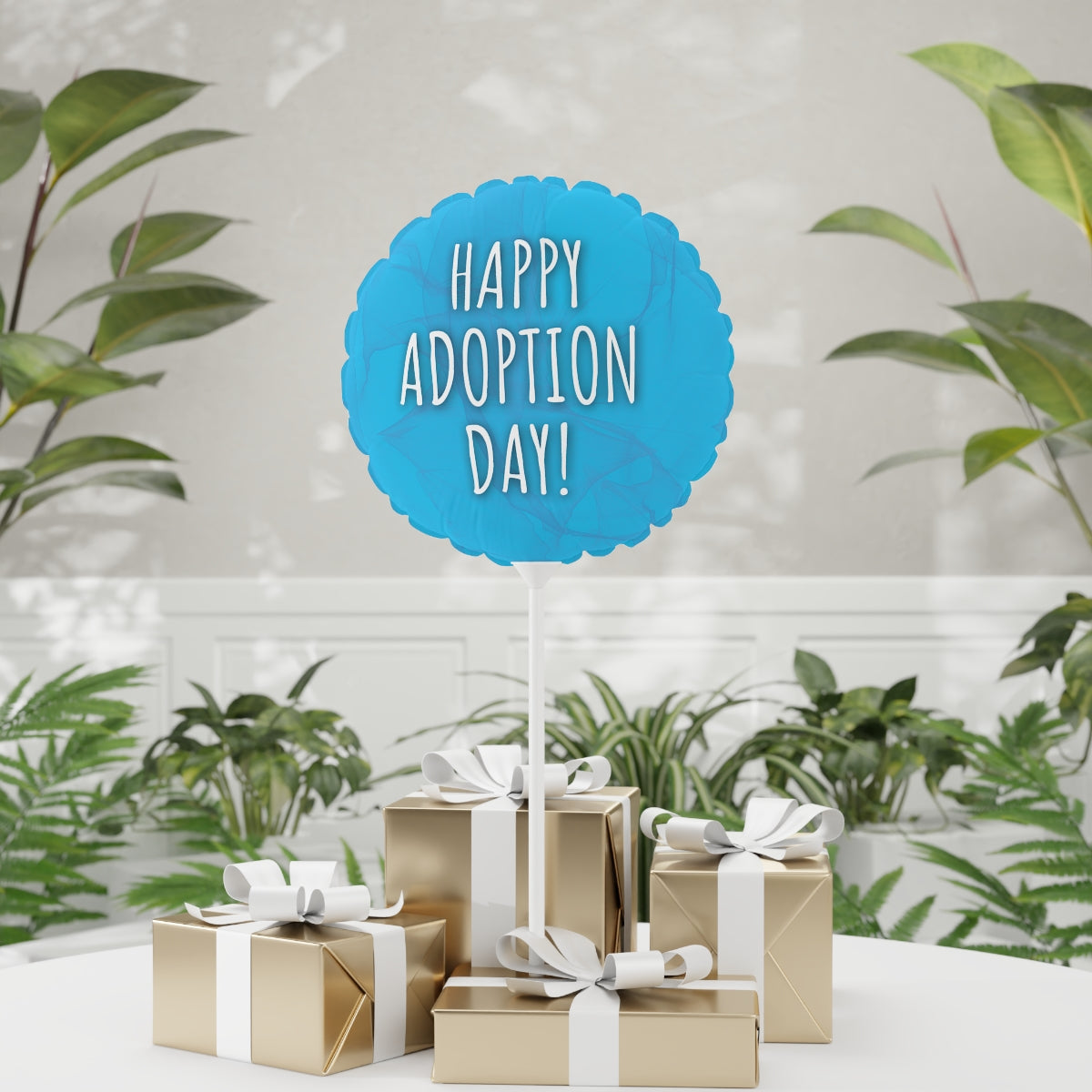 HAPPY ADOPTION DAY - blue Balloon (Round), 11" - Adoption Stuff Store