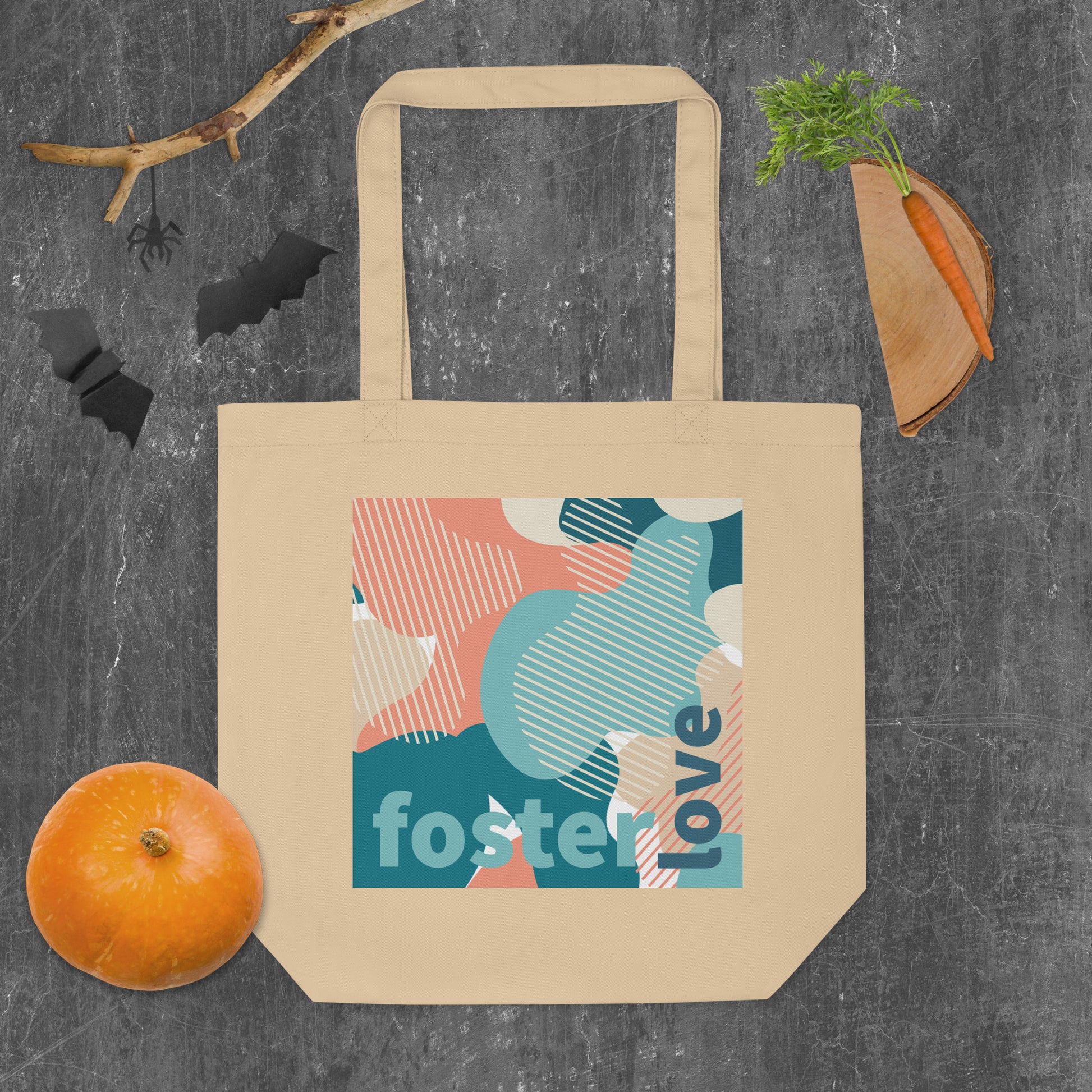 Foster Love - cute camo Eco Tote Bag - Adoption Stuff Store, , Bag