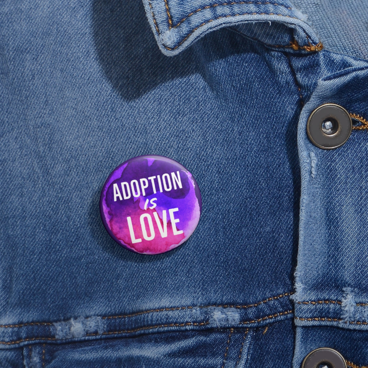 Adoption is Love - Colorful Pin Button - Adoption Stuff Store