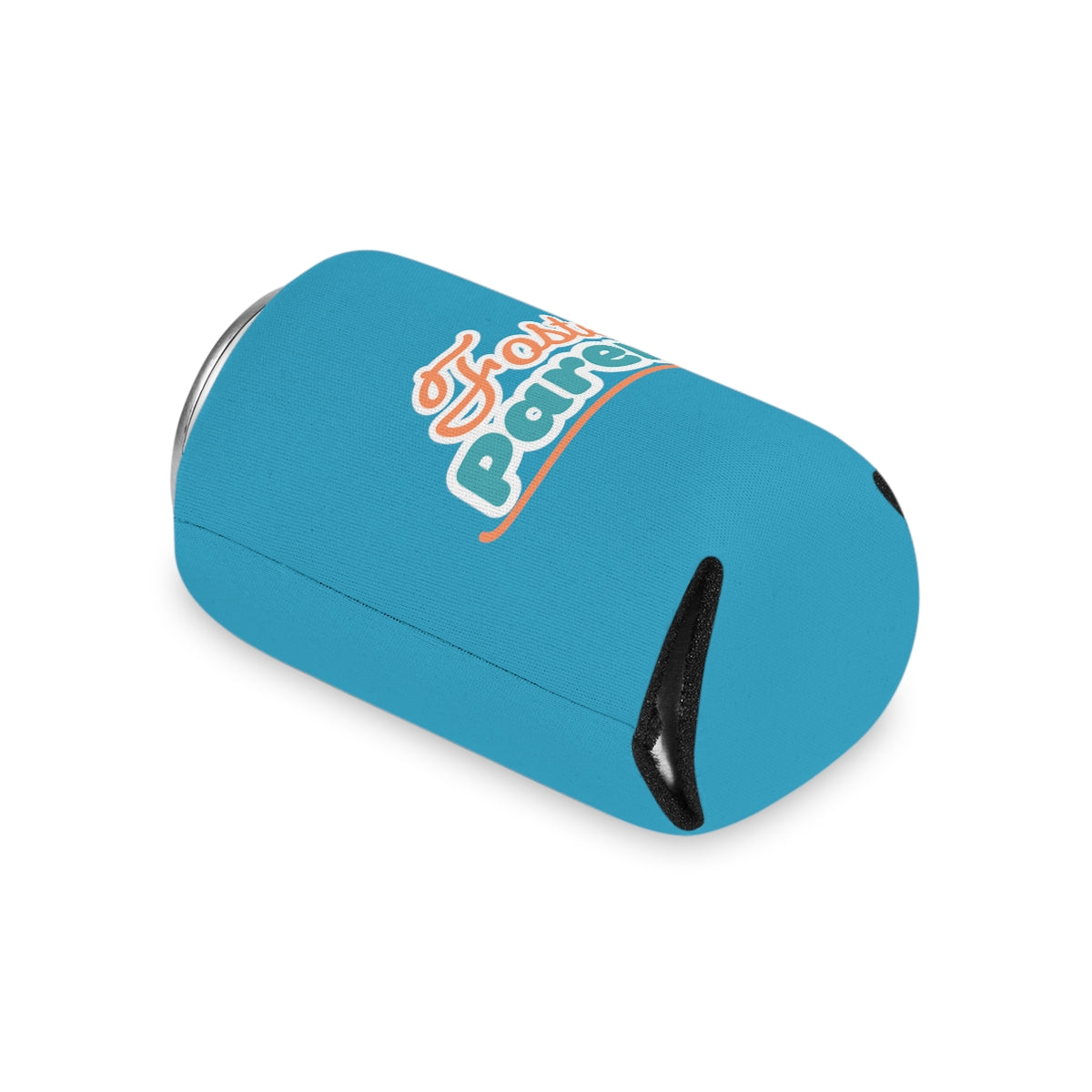 Foster Parent - retro design on an turquoise Can Cooler - Adoption Stuff Store