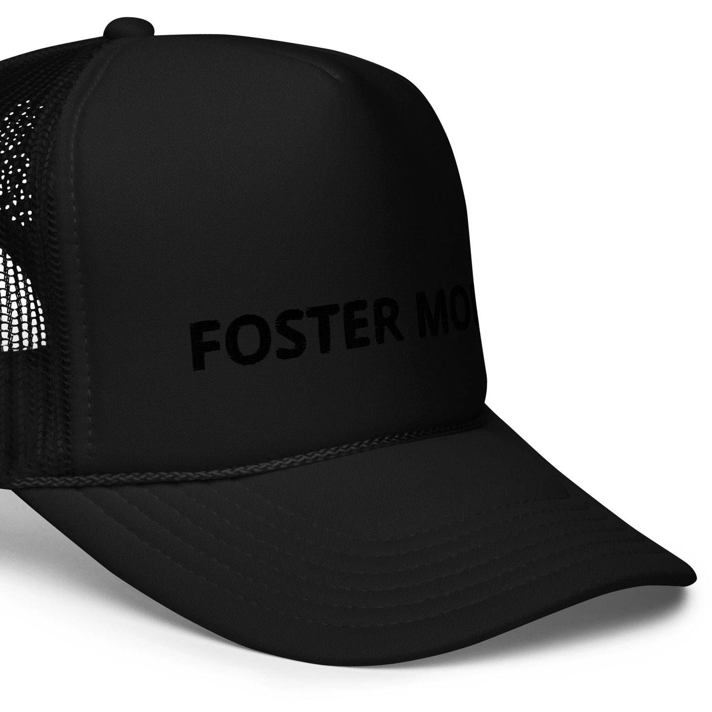 FOSTER MOM - Foam trucker hat Hat Adoption Stuff Store Black 