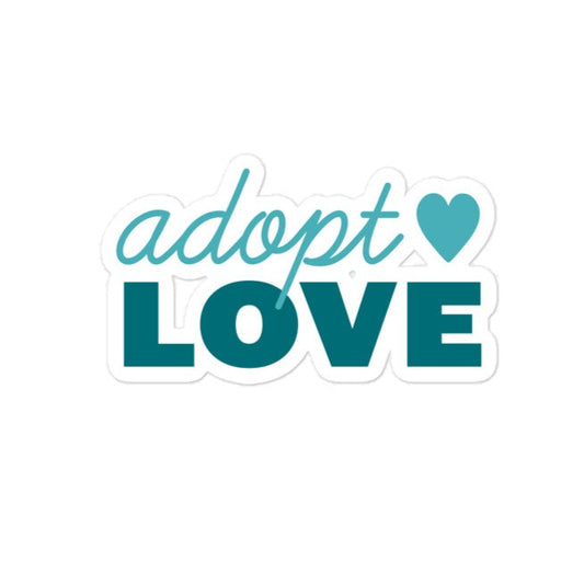 Sticker - Adopt Love - Bubble-free - Adoption Stuff Store, 3″×3″, Sticker