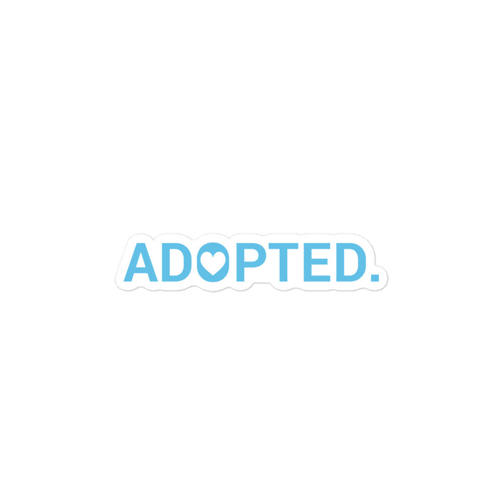 Sticker - Adopted. (with heart) - Bubble-free - Adoption Stuff Store, 4″×4″, Sticker