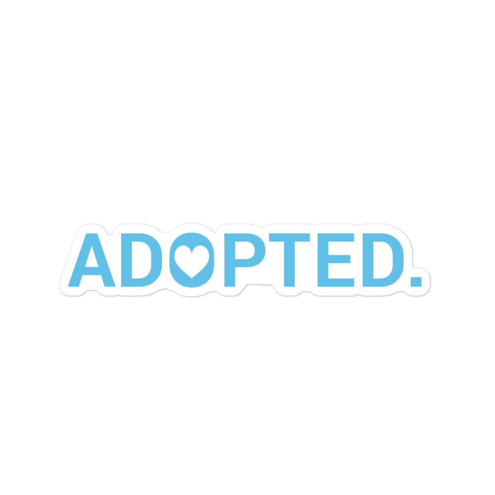 Sticker - Adopted. (with heart) - Bubble-free - Adoption Stuff Store, 5.5″×5.5″, Sticker