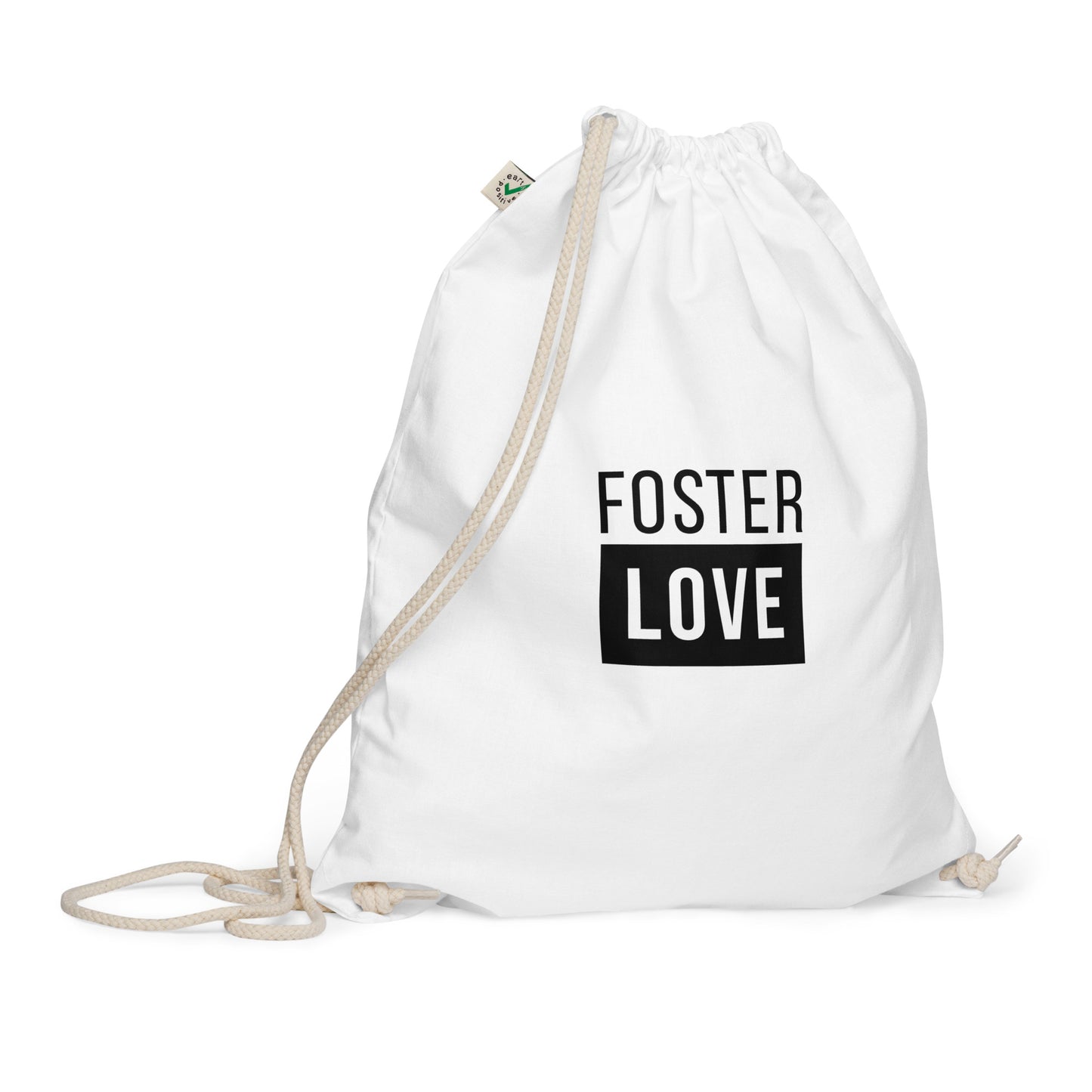 FOSTER LOVE - Organic cotton drawstring bag - Adoption Stuff Store