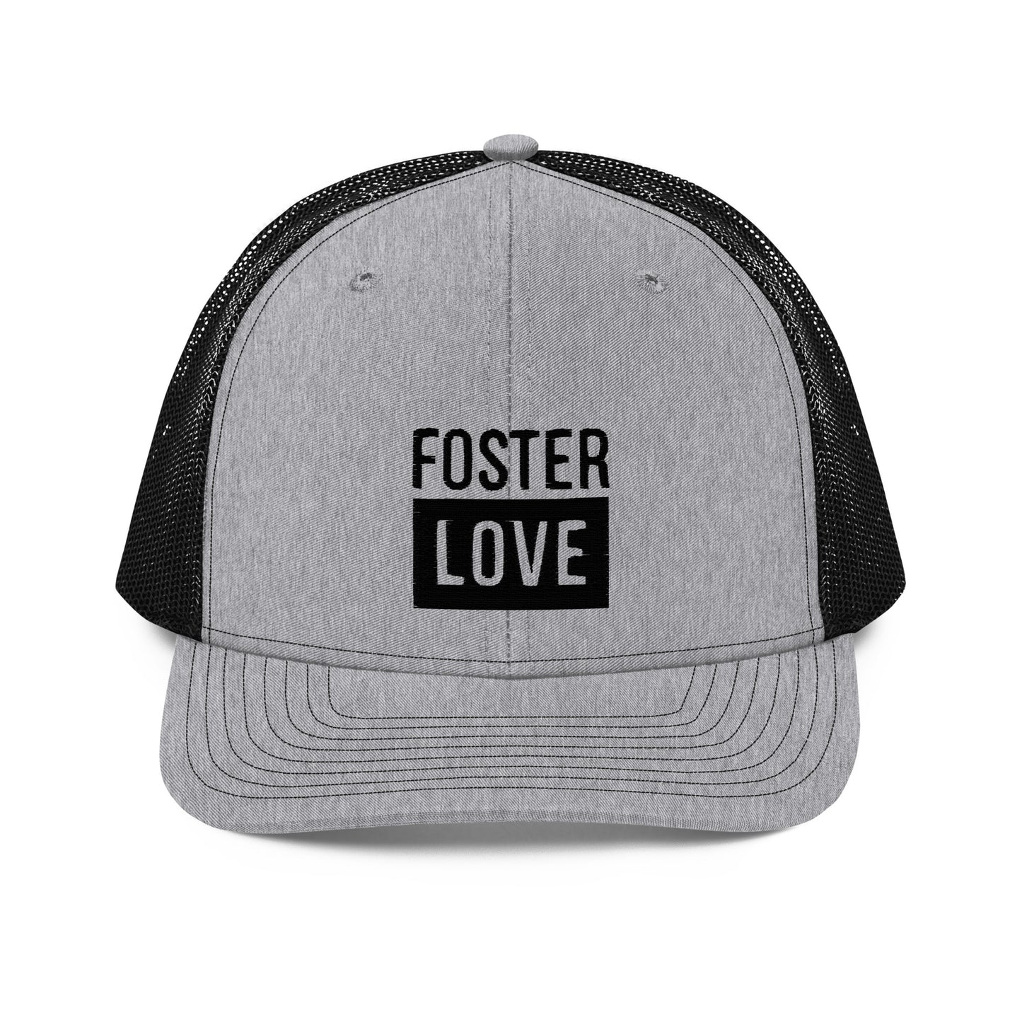 FOSTER LOVE - black embroidery on a Trucker Cap - Adoption Stuff Store