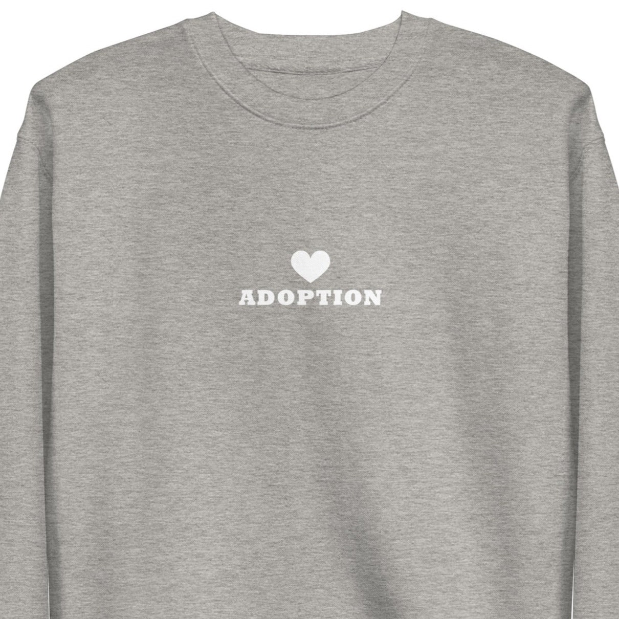 Adoption (heart) - Unisex Premium Sweatshirt - Adoption Stuff Store, Carbon Grey / S, Sweatshirt