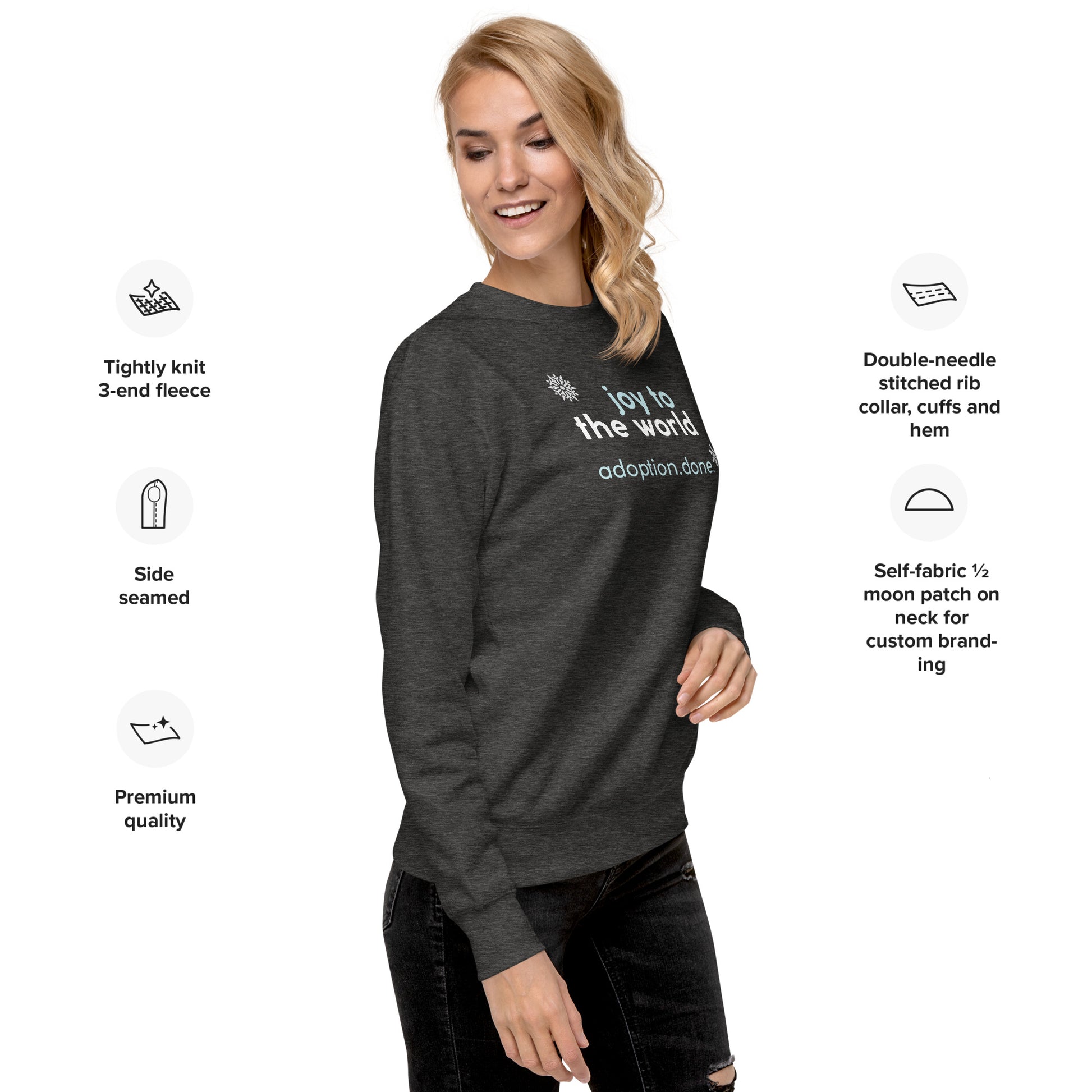 Joy to the Word - Adoption.Done. - Unisex Premium Sweatshirt - Adoption Stuff Store, , Sweatshirt